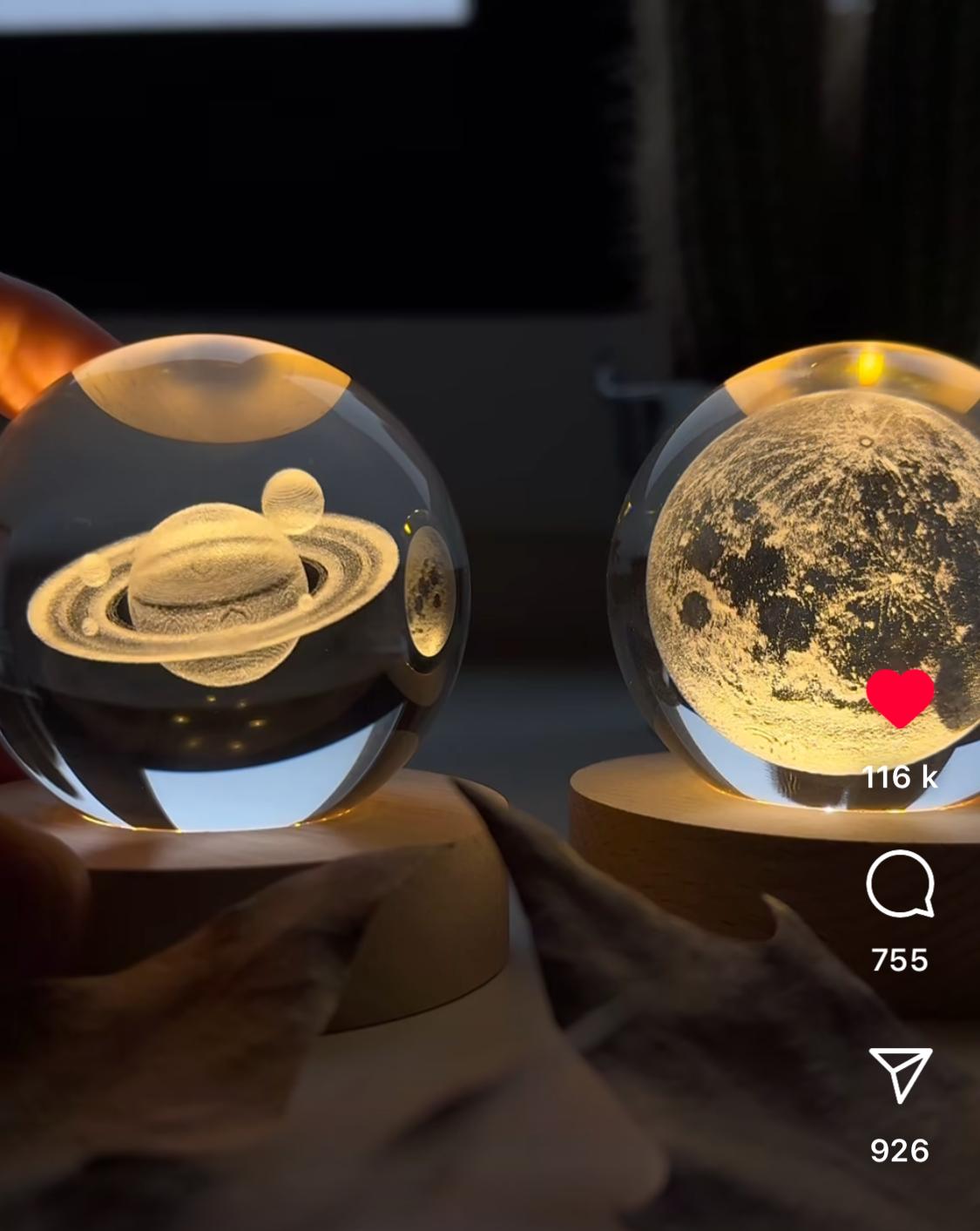 3D Galaxy Crystal Lamb Ball