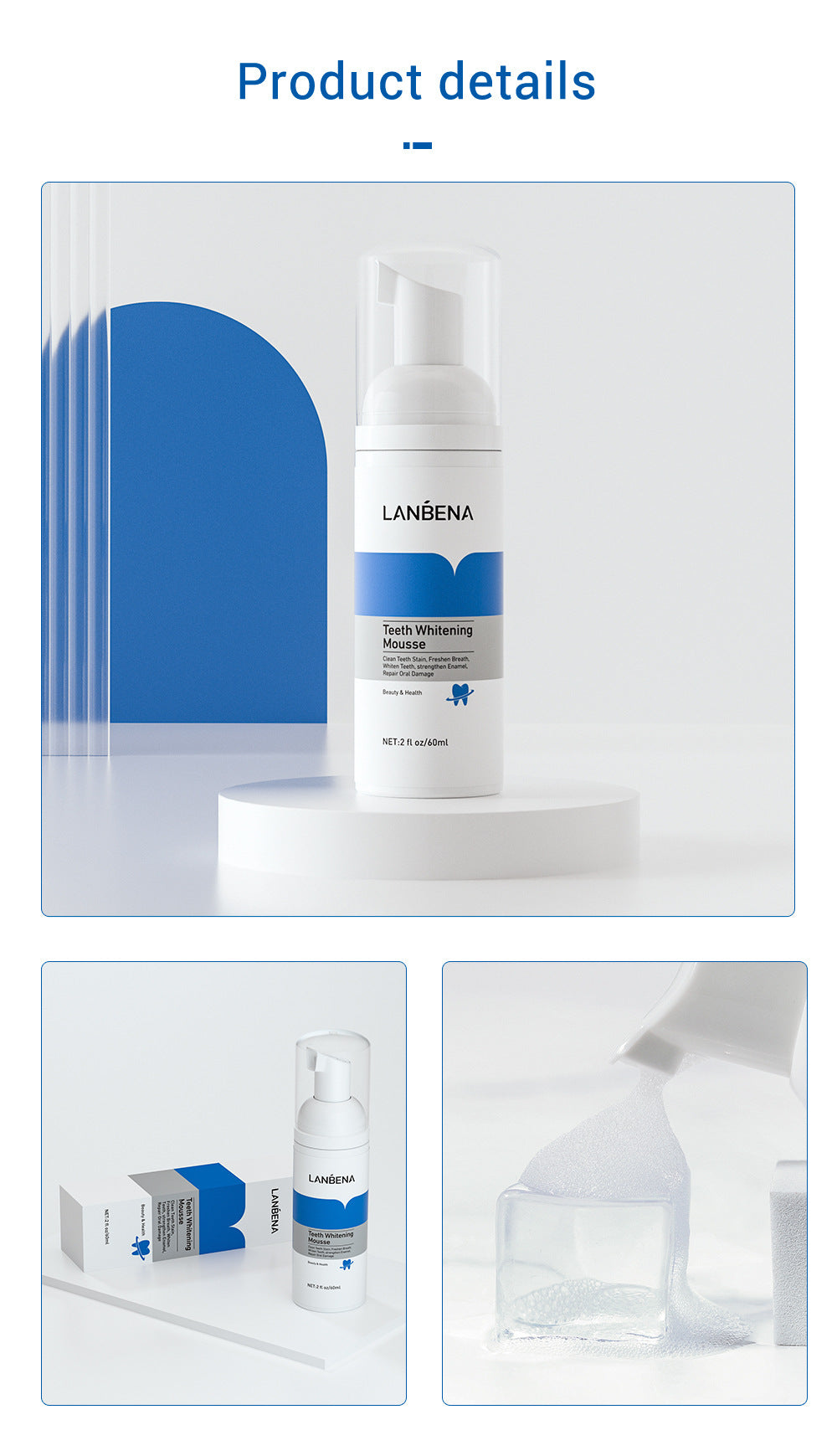 Lanbena Teeth Whitening MousseRemove Teeth Stain and Freshen Breath