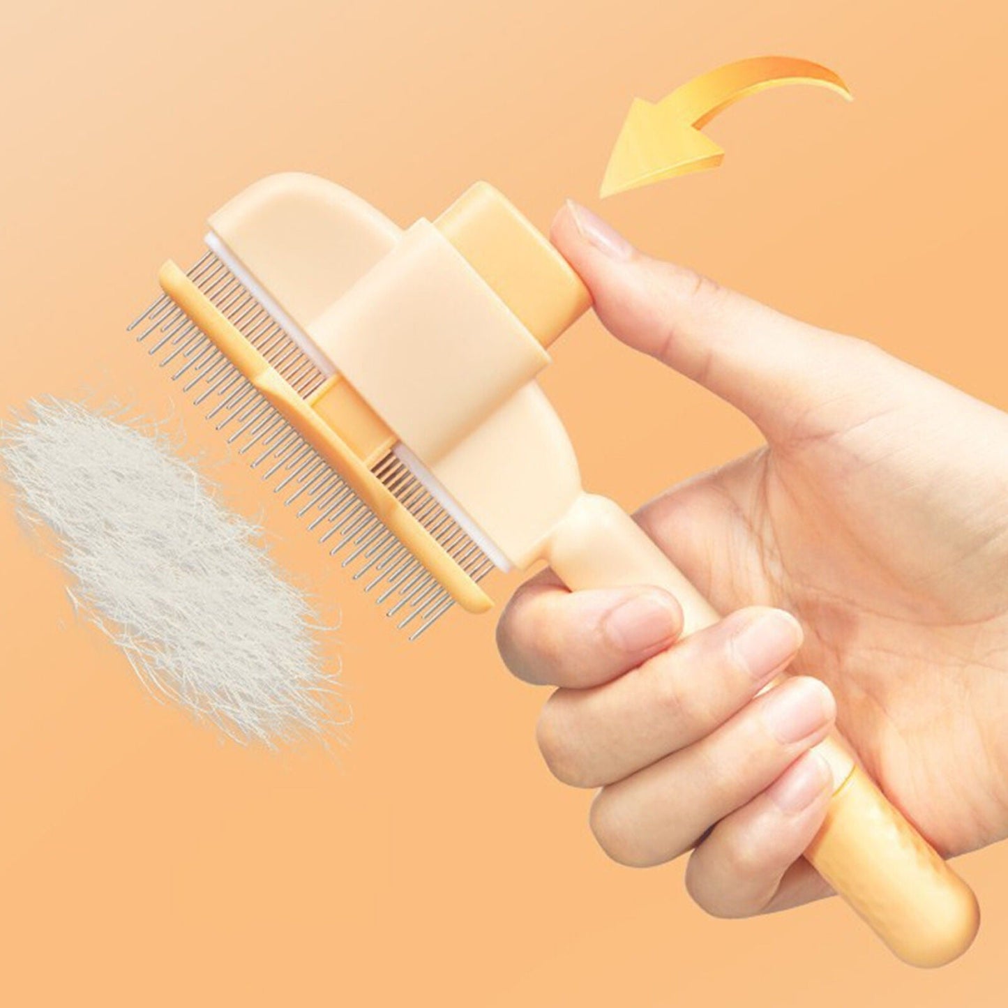 Self-Cleaning Pet Flea Comb & Grooming Brush for Dogs & Cats