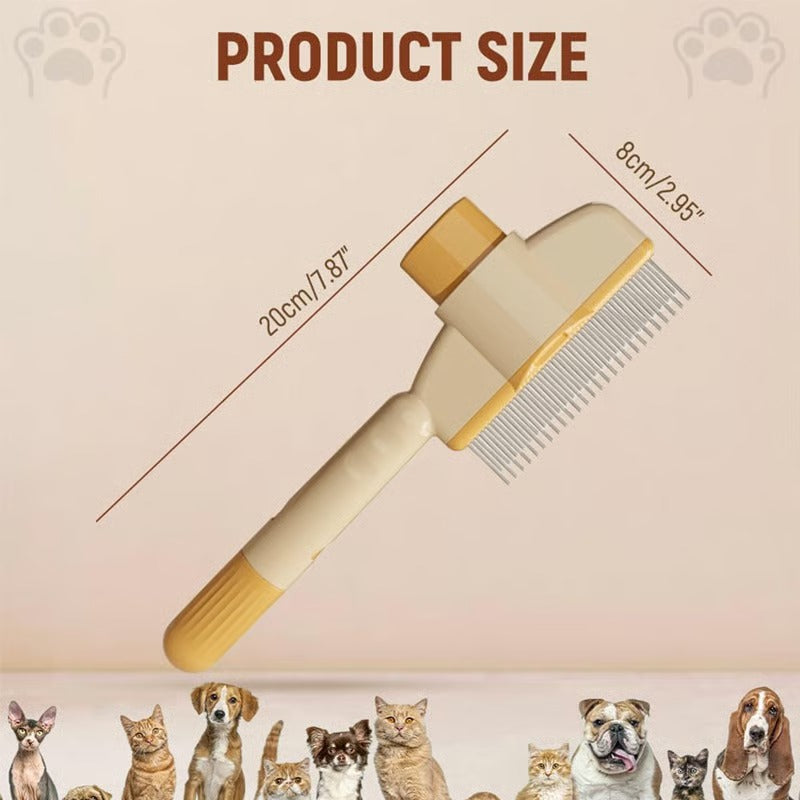 Self-Cleaning Pet Flea Comb & Grooming Brush for Dogs & Cats