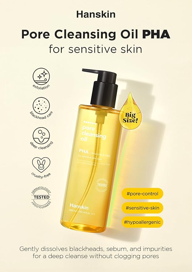Hanskin Pore Cleansing Oil PHA Balancing&Mild 300 ML
