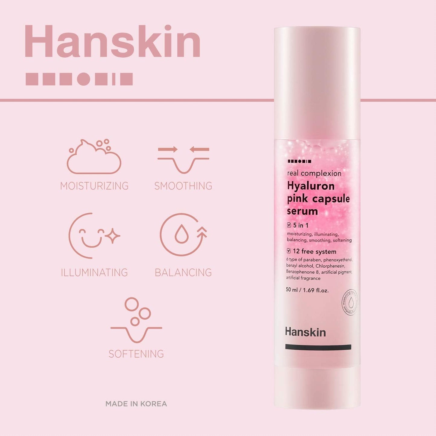Hanskin Real Complexion Hyaluron Pink Capsule Serum with Vitamin B12