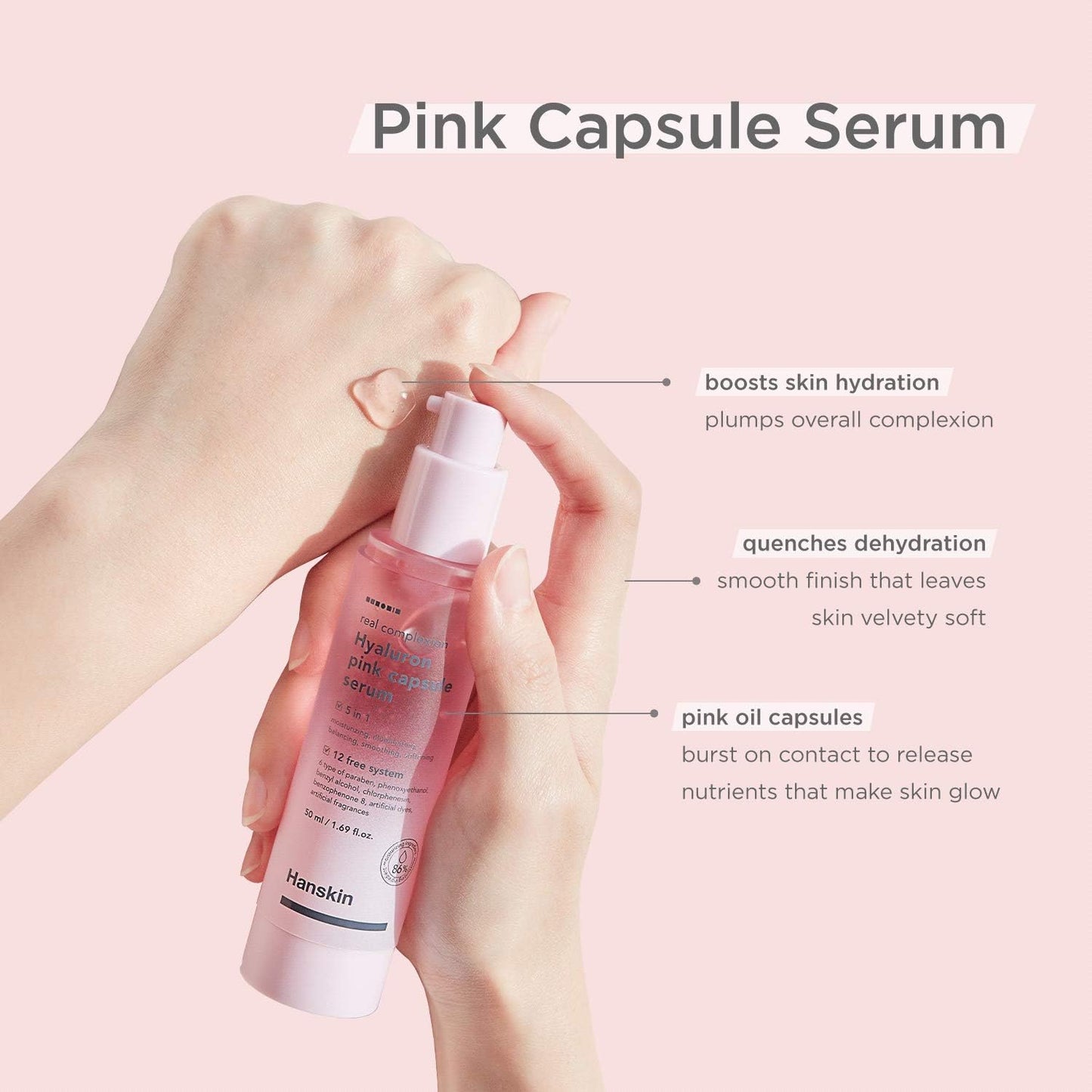 Hanskin Real Complexion Hyaluron Pink Capsule Serum with Vitamin B12