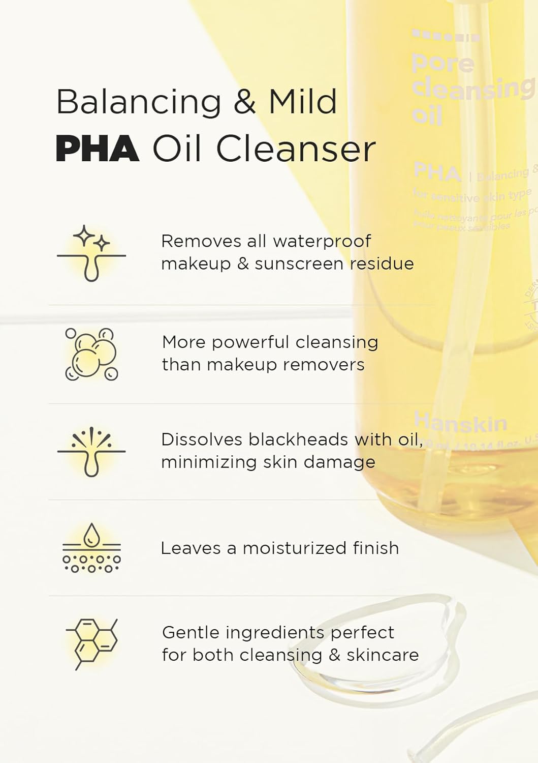 Hanskin Pore Cleansing Oil PHA Balancing&Mild 300 ML