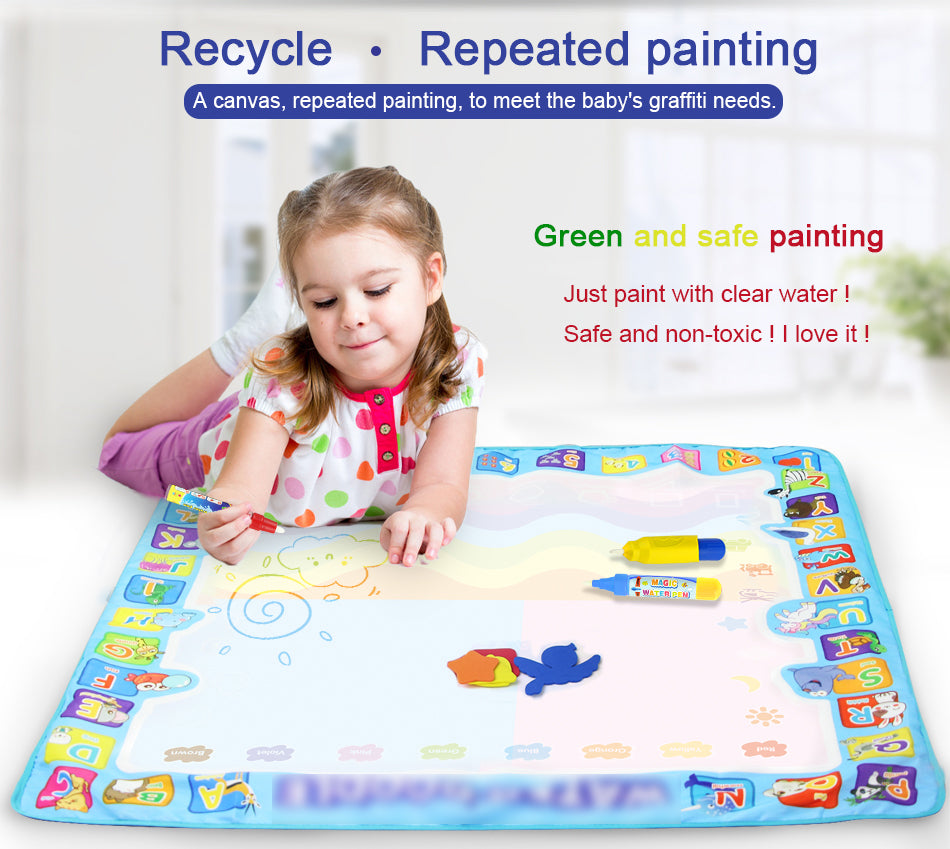 Kids Doodle Water Mat - Alphabet animal water canvas
