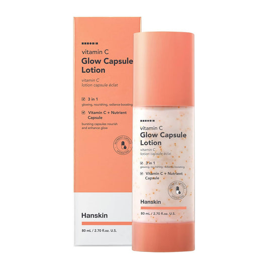 Hanskin Vitamin C Glow Capsule Face Moisturizer, Brightening Korean Skin Care, 2.7 fl oz