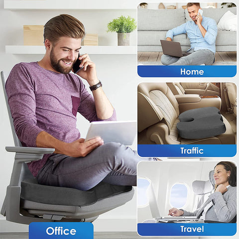 Super Soft ErgoDesign Pain Relief  Office Chair CoccyxOrthopedic Memory  Foam Seat Cushionfor Pain Relief