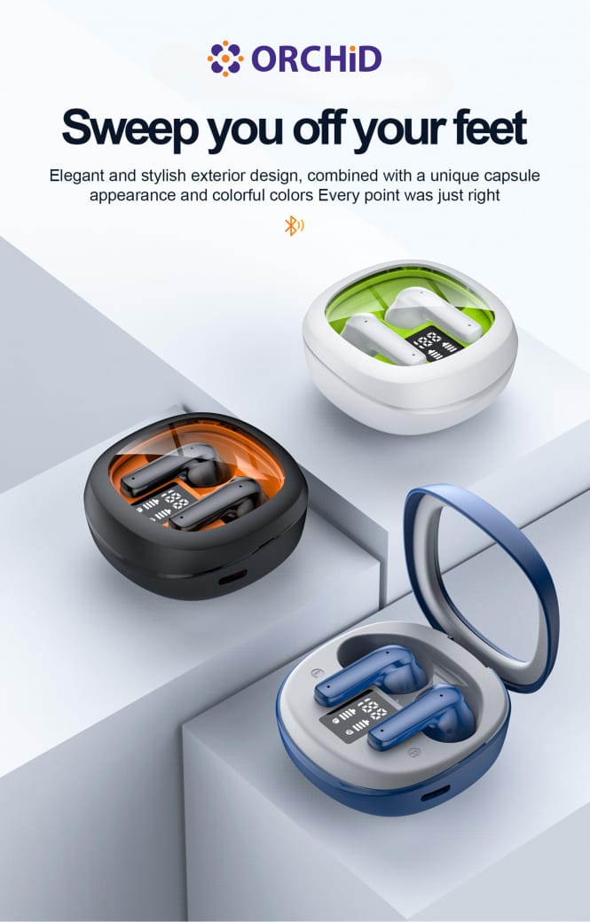 Orchid 360 High quality wireless earbuds with finger tip touch control.. available with 6 months of warranty.