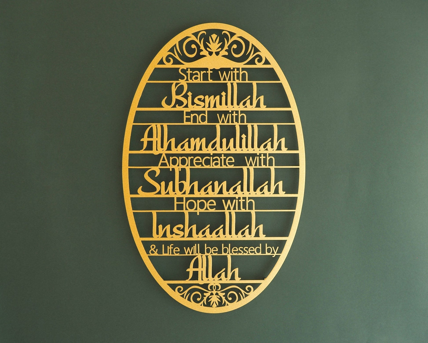 Start With Bismillah Acrylic Islamic Wall Art, Ramadan Decor