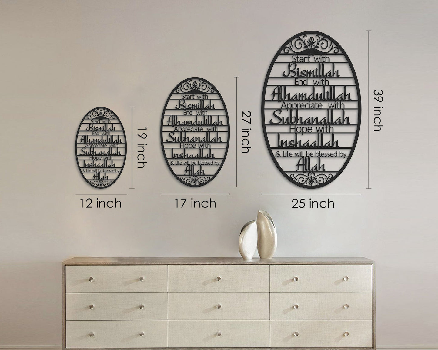 Start With Bismillah Acrylic Islamic Wall Art, Ramadan Decor