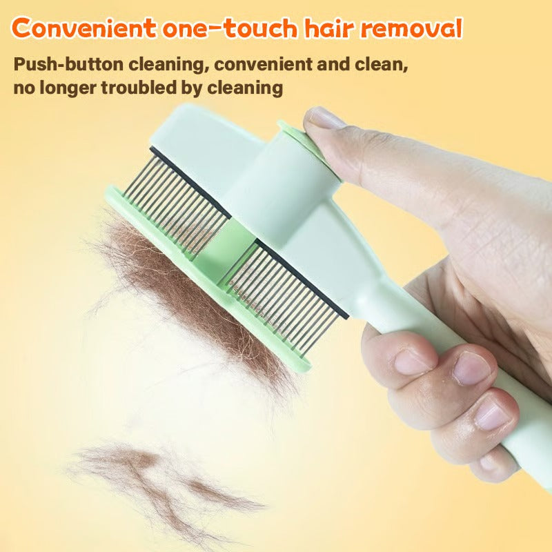 Self-Cleaning Pet Flea Comb & Grooming Brush for Dogs & Cats