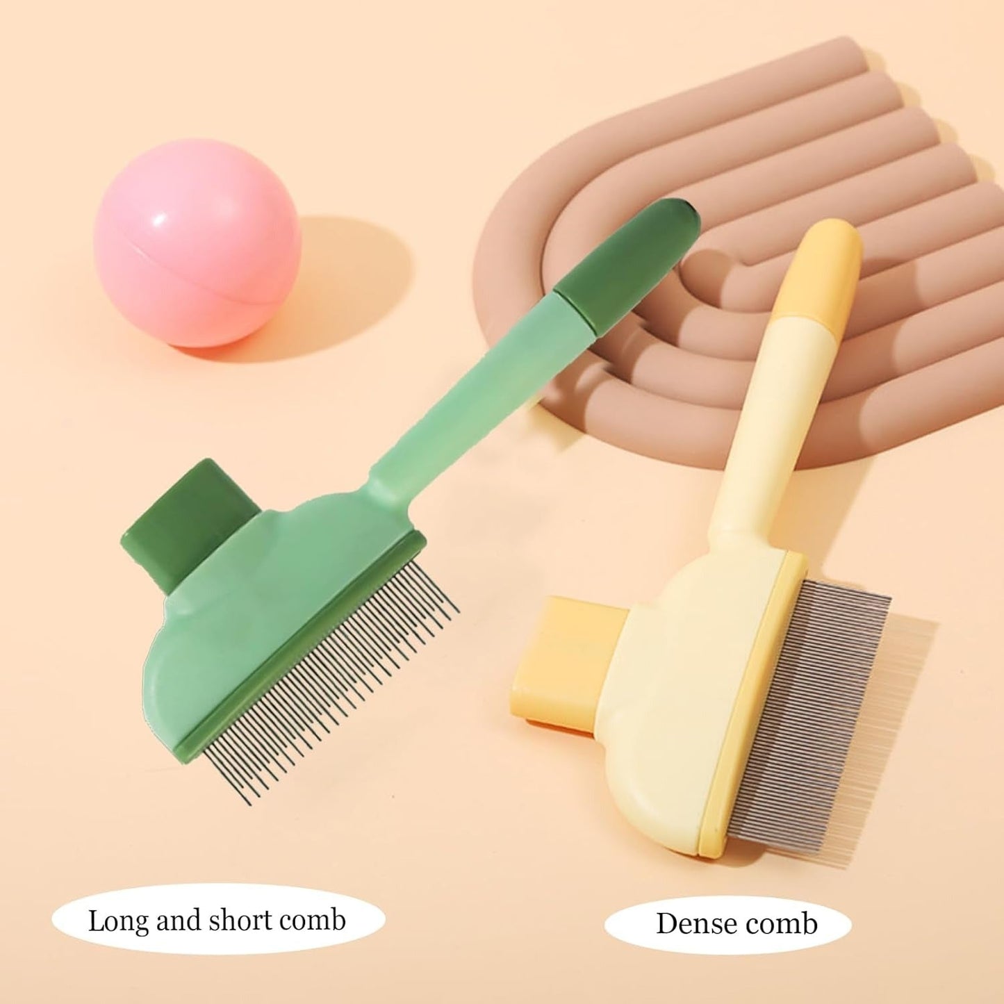 Self-Cleaning Pet Flea Comb & Grooming Brush for Dogs & Cats
