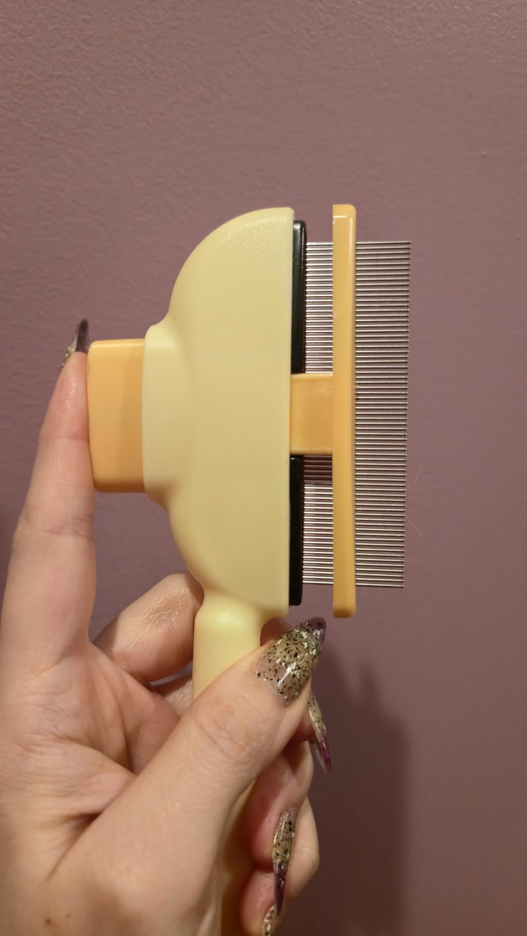 Self-Cleaning Pet Flea Comb & Grooming Brush for Dogs & Cats