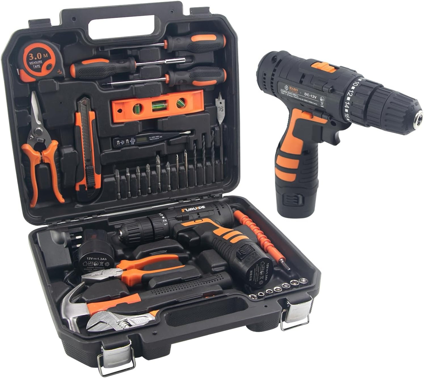 Cordless Drill Tool Set Power Drill for Home, Office & Garden | عدة أدوات احترافية ٣٤ قطعة لاسلكية